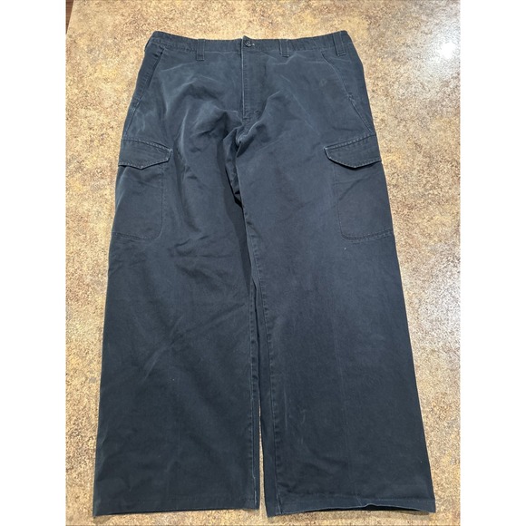 Vintage Y2k Anchor Blue Cargo Pants Navy Blue Baggy Wide Leg Skater Grunge - Picture 1 of 8